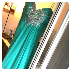 Teal prom dress